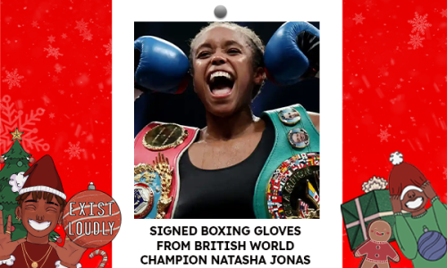 Signed boxing gloves from WBC, WBO and IBF Super welterweight champion Natasha Jonas