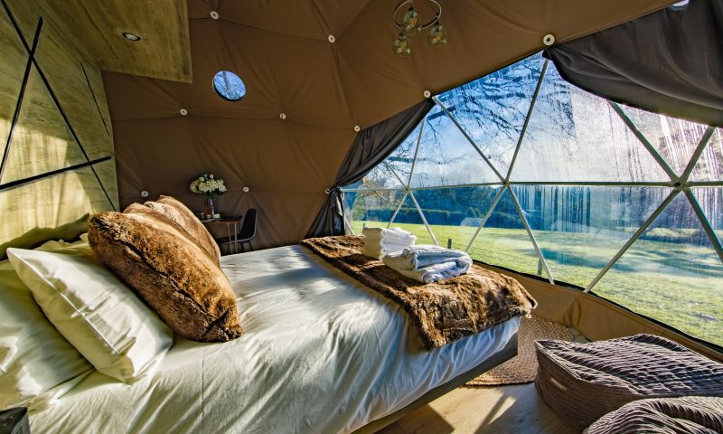 Luxury glamping with hot tub