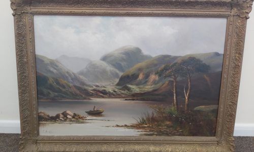 David Hicks oil painting, Rowing boat Scottish lochs (2)