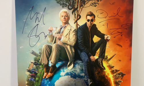 Michael Sheen and David Tennant signed Good Omens poster