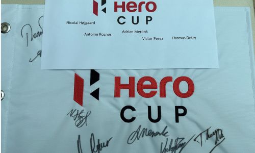 Hero Cup Dubai Desert Classic 2023 Signed Pin Flag