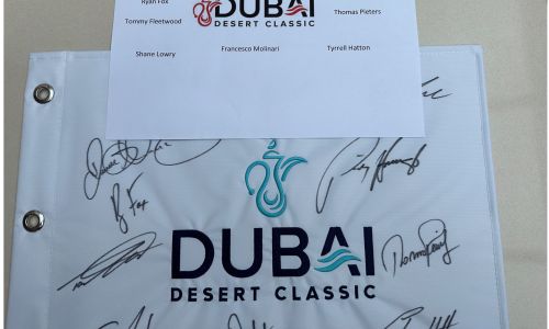 Dubai Desert Classic 2023 Signed Pin Flag